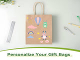 96x Kraft Paper Gift Bags Shopping Carry Craft Brown Bag w/ Handles Bulk V563-KB2216-4-1BOX