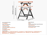 4-in-1 Roller Stand, 220 kg Load Capacity, 838.2-1270 mm Adjustable Height, Folding Heavy Duty with V952-DGZDZGTMGGJ4QQC0MV0