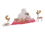 Resin Sitting Standing Deer Statues Reindeer Figurines Ornaments Mountain Rockery Sculpture for Home V1294-YM0901-3111250053613