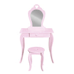 Keezi Kids Dressing Table Stool Set Vanity Mirror Princess Children Makeup Pink FURNI-G-054-KDT-PK