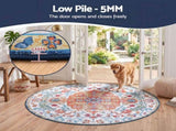 Artiss 120 cm Round Rugs for Living Room With Silicone Dots Grip For Bedroom Entryway 5mm Ultra Thin FLR-3200-120RO-OG