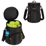 Black Versatile Tennis Baseball Lacrosse Bag with Multiple Pockets - Portable Black Design V888-ELOSUNG38448