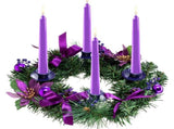 Advent Candle Holder Wreath Metal Base Christmas Decoration Golden Ornaments 4 Cones 4 Ribbons 4 V1188-NAHM-2861-1