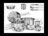 11 Piece Stainless Steel Camping Mess Kit V1370-AZ4-08003