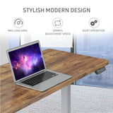 FORTIA Sit To Stand Up Standing Desk, 140x60cm, 72-118cm Electric Height Adjustable, 40kg Rated, Oak V219-ADKSSTFO4OKSA