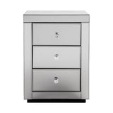 Artiss Bedside Table 3 Drawers Mirrored - PRESIA Grey MF-BT-7181-GY