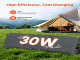 30W Foldable Solar Panel Charger, 16BB N-Type Monocrystalline Solar Panel 24% Efficiency, V952-BXZDTYNB130WQ3D4Y001Y3