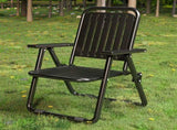 Black Portable Folding Chair - Outdoor Beach and Camping Recliner V888-ELOSUNG18322