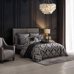 Davinci Emerson Granite Woven Jacquard Quilt Cover Set Queen V442-LED-QUILTCS-EMERSON-GRANITE-QS