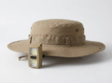 Khaki Outdoor Sun Protection Safety Light Bundle - Foldable Polyester Bucket Hat with Wide Brim V888-ELOSUNG56216-1
