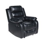 Chelsea 1R Seater Finest Leatherette Recliner Feature Console LED Light Ultra Cushioned V43-REC-CHLS1RBL