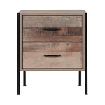 Artiss Bedside Table 2 Drawers - BARNLY FURNI-G-IND-BSIDE-03-WD