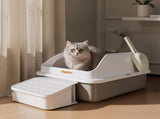 Pawz Stainless Steel Cat Litter Box Big Cats Kitten High Sided Easy Clean White PT1393-WH-AU
