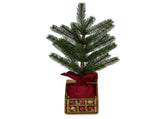 Christabelle 45cm 1.5ft Potted Christmas Tree Decorations Gift Pack Hessian Red Gold Baubles Fe 112_HZ701