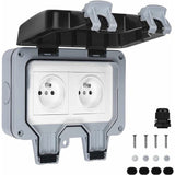 Outdoor IP66 Waterproof Double Power Socket 16A V1188-YUMANO-02274-1