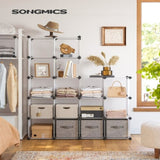 SONGMICS 16 Cube Storage Organizer Storage with Rubber Mallet White V227-8498402112000