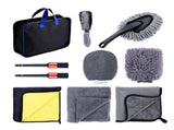 11-Piece Car Wash and Detailing Kit - 9L Blue Collapsible Oxford Fabric Bucket, Microfiber Towels, V888-ELOSUNG53188