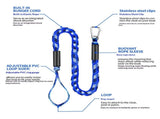 Bungee Dock Lines for Boats 4 ft, Heavy-Duty Elastic Anchor Rope with Hooks, Secure Boat Dock Lines, V1192-AZ-W-3220