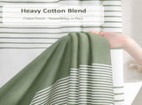 Sage Green Shower Curtain Cotton Boho Striped Shower Curtains for Bathroom with Tassel 72 X 72 V1258-DP02-C-1351