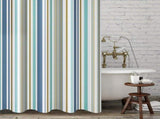 12 Hooks Shower Curtain, Water-Repellent Bathroom Curtain with Romantic Stripes, Style 1, 180 x 180 V1237-ZY-917-306