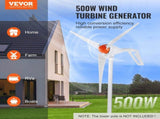 500W Wind Turbine Generator, 12V Wind Turbine Kit, 3-Blade Wind Power Generator with Anemometer, V952-FSSFLWLFDJ40N69K2V9