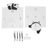 Double Sided Corner Wall Clock Metal Square Cute Panda Decorative Modern Silent Wall Clock with Non V1294-YM0901-3115240010211
