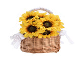 Woven Flower Basket with Handle Woven Rattan Flower Storage Basket for Home Wedding Birthday M V1294-YM0901-210219HT04-2