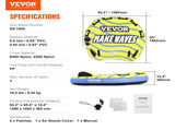 Towable Tube for Boating, 1-3 Riders Inflatable Tube with Bumper Fins, 510 lbs Water Sport V952-CQTLPDDX3R009ZIE2V0