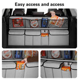 Black Car Trunk Storage Bag - Large Capacity Oxford Cloth Multi-Purpose Hanging Organizer with Mesh V888-ELOSUNG17189