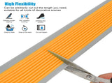 40" Stair Nosing Edge Trim Rubber Non Slip L-Shaped PVC Corner Staircase Strip Trip Prevention Step V1366-AZ2-W-09907