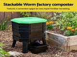 Gardeon Compost Bin 4-Tray Stackable Worm Farm Composter with Liquid Fertiliser Tap CBIN-4LVL-GNBK