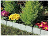 20 Pcs Garden Edging Lawn Edging Stone Effect Fence Lawn Edge Grey Decorative Garden Edging, 5 m V1237-ZY-715-153