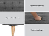 Artiss 2x Sofa Bed Couch Single Seater Fabric Grey SBED-E-SOLO86-GYX2