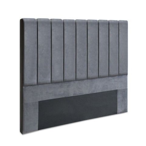 Artiss Bed Head Headboard Queen Velvet - VELA Grey BFRAME-F-SALA-GY-Q