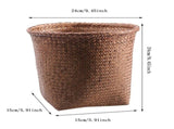 Woven Can,Small Rattan Wastebasket with Open Top,Multi-Purpose Storage Bin for Bedroom,Bathroom and V1369-AZ3-W-14155
