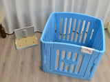 YES4PETS 4 Panel Plastic Pet Pen Pet Foldable Fence Dog Fence Enclosure With Gate Blue V278-BP229-PEN4PANEL-BLUE