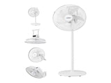 DEVANTI 16" 5-in-1 Rechargeable Fan for Pedestal Table Floor Wall Ceiling PF-RC-16IN-WH