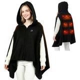 Graphene Heated Hooded Poncho Blanket USB-Powered Wearable Shawl for Office, Home, Outdoor, and V1341-ZY-CD8MHBG5