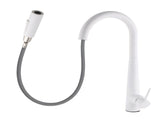 Matte White 2 Modes Spray Kitchen Mixer Pull Out Sink Tap Laundry Swivel Faucet V1233-KRD5152W