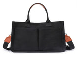 Black Stylish Canvas Briefcase Tote Bag with Large Capacity for Women V888-ELOSUNG12880