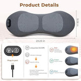Triple Fusion Back Massager, 3-in-1 Electric Lumbar Support Pillow Heat, Vibration & Air Traction, V1107-110-96745-DKG