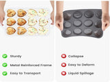 2 Piece Heart Shaped Silicone Muffin Pan with Metal Frame V1237-ZY-818-044