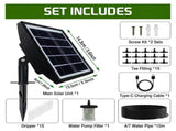 Solar-Powered Automatic Drip Irrigation Kit with 180&deg Adjustable Stake,m Watering Hose for Up to V1341-ZY-WGP8BX2Y-BLACK