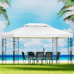 Instahut Gazebo 4x3m Marquee Outdoor Wedding Party Event Tent Home Iron Art Shade White GAZEBO-IR-LE-HF-4X3-WH-AB