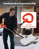 Snow Pusher Shovel, 61 cm Wide Outdoor Snowplow Shovel with Ergonomic Grip, HDPE Plastic Blade, V952-WLKSL2025INC5GA89001V0