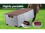 Gardeon Outdoor Storage Box 290L Lockable Organiser Garden Deck Shed Tool Brown OSB-290L-BB