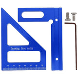 3-Piece Carpenter Measuring Tool Set with Aluminum 45&deg and 90&deg Miter Angle Rulers for Accurate V1369-AZ3-W-12856