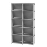 10 Cube Storage Shelves Closet Organizer Storage Cabinet Shelf Waterproof Non-woven Fabric V1294-YM0901-H48696SGY