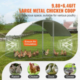 VEVOR Chicken Coop, 9.8x6.5x6.5ft Walk-in Large Metal Chicken Run for Yard with Waterproof Cover, V952-BRSJP2X3X2MYGZ1GPV0