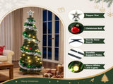 Jingle Jollys Pop Up Christmas Tree Pre Decorated Warm White LED 155cm PUT-XMAS-5IN-4